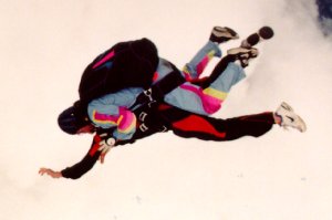 [Girlfriend jumps from perfectly good airplane.]